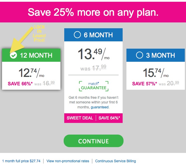 Match.com Discount Subscription